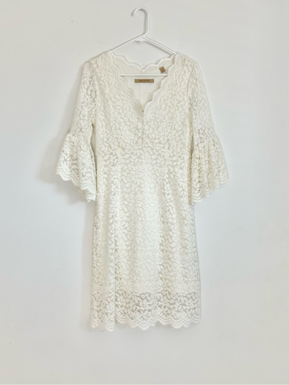 Shyanne Western Lace Mini Dress Romantic Boho Festival Sheer Bell Sleeve Fairy M - Picture 2 of 13